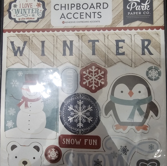 New Echo Park I Love Winter Clipboard Accents - Picture 2 of 3